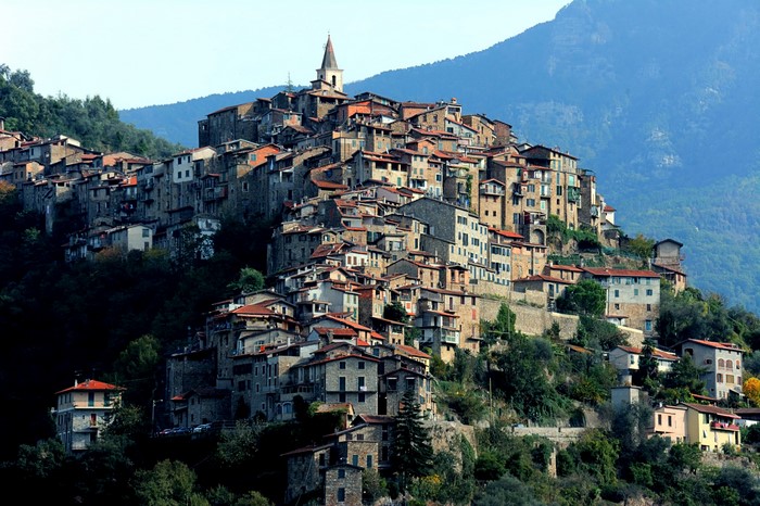Apricale, Italy: A medieval village perched on a mountainside