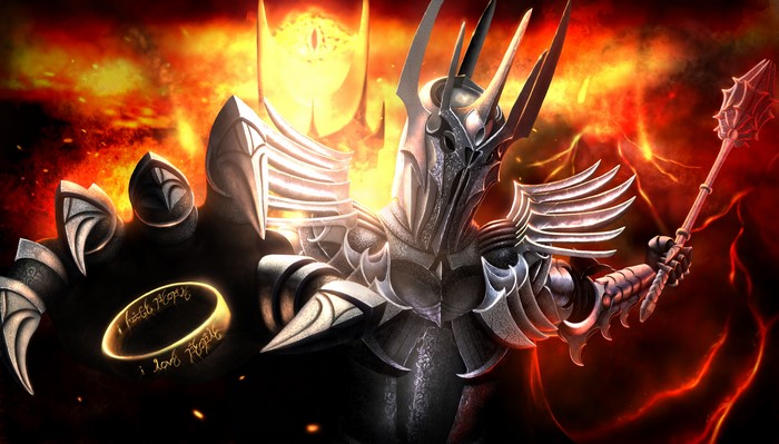 Sauron from The Lord of the Rings holding the One Ring
