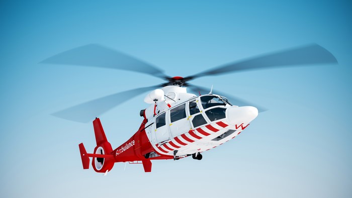 Ambulance Helicopter in the Sky