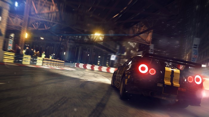 Nissan GTR R34 racing at night