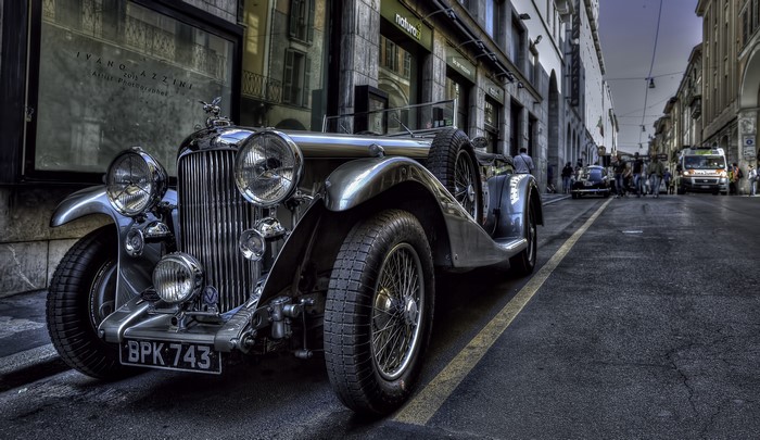 Vintage Cabriolet Car on a City Street
