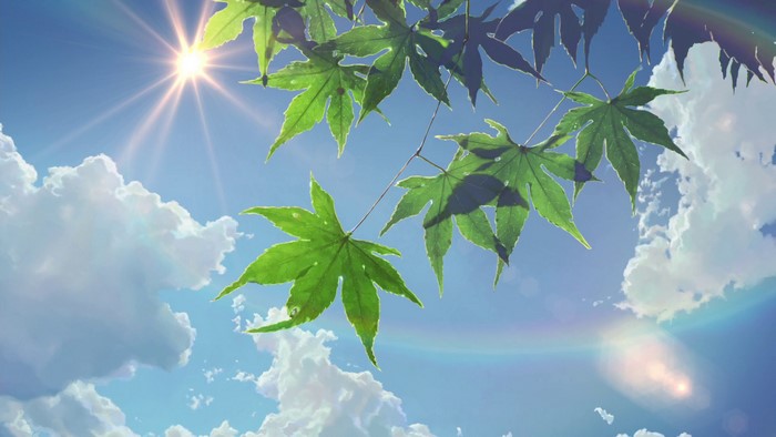 The Garden of Words Sky and Leaves