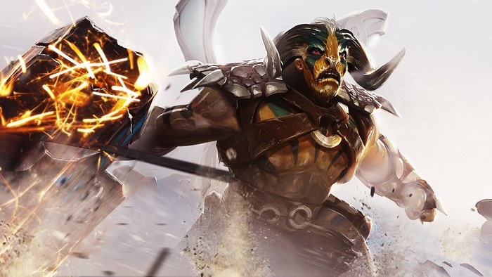 Elder Titan from DOTA 2 with a hammer