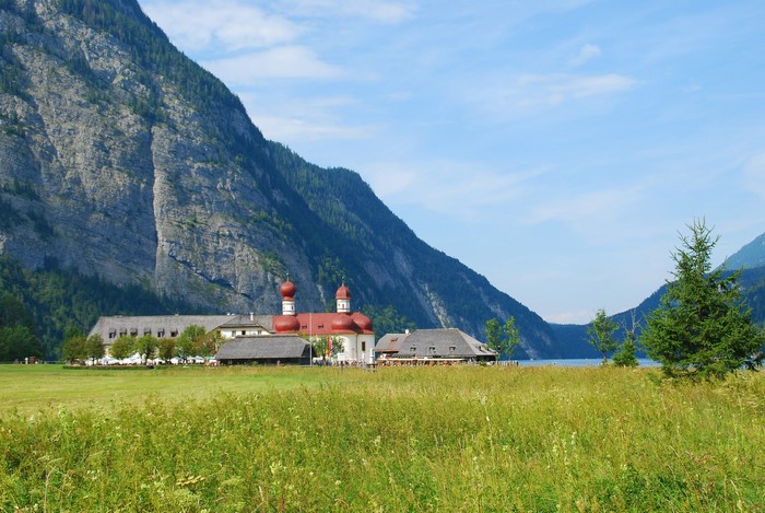 St. Bartholomew's Church on Königssee Lake, Bavaria, Germany