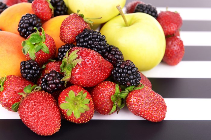 Strawberries, Blackberries, and Apples