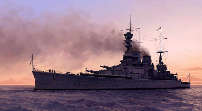 4K Painting of HMS Renown Battleship