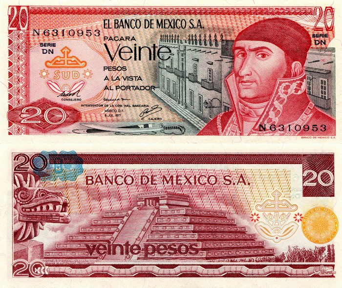 20 Mexican Pesos Banknote