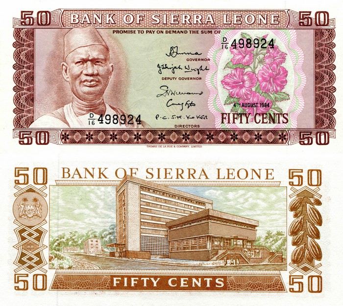 50 Cents Bank of Sierra Leone banknote