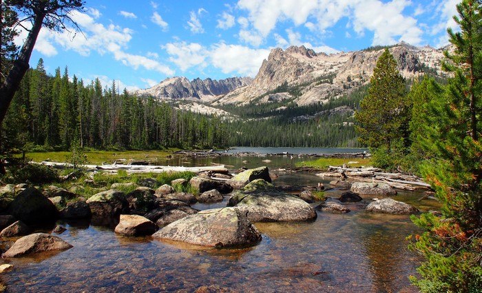 Imogene Lake with Mountains and Forest in the USA