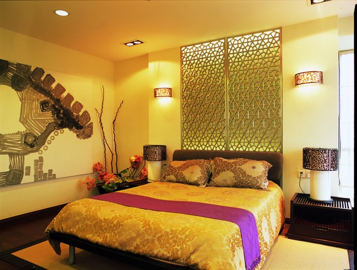 Bedroom Interior Design with Bed and Artwork