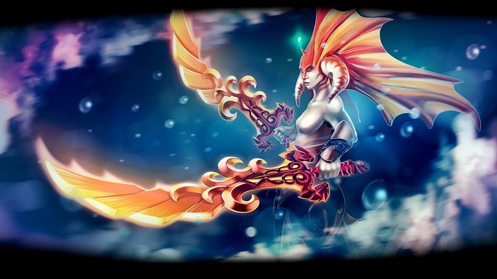 Naga Siren from Dota 2 with swords