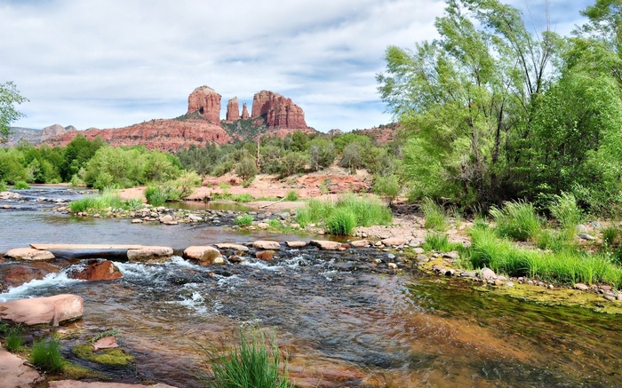 Red Rock Formations and a River in Sedona