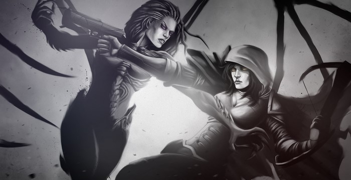 Sarah Kerrigan and another woman from StarCraft