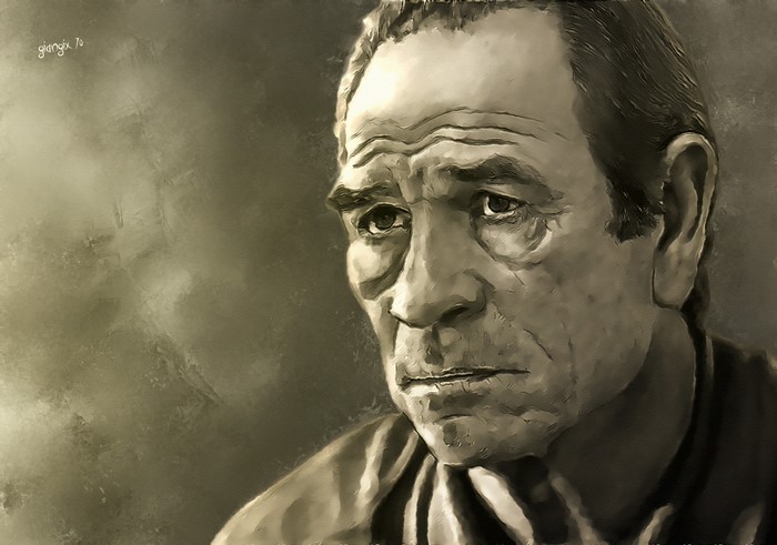 Painting of Tommy Lee Jones