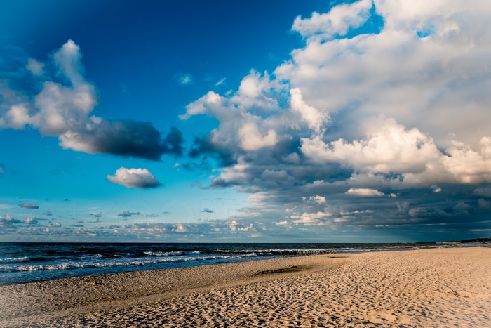 Baltic Sea Zelenogradsk Beach with Clouds