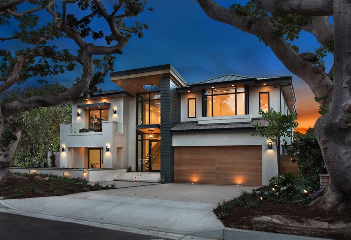Modern Mansion at Dusk