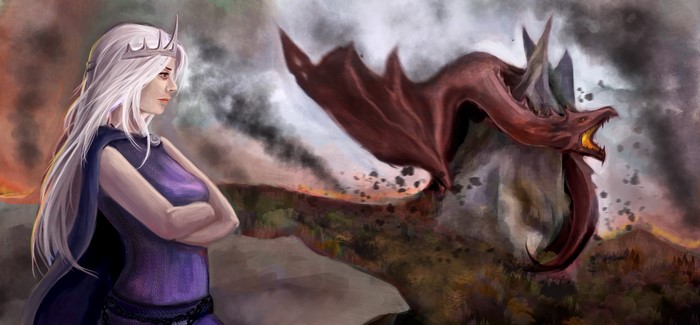 Daenerys Targaryen and a dragon