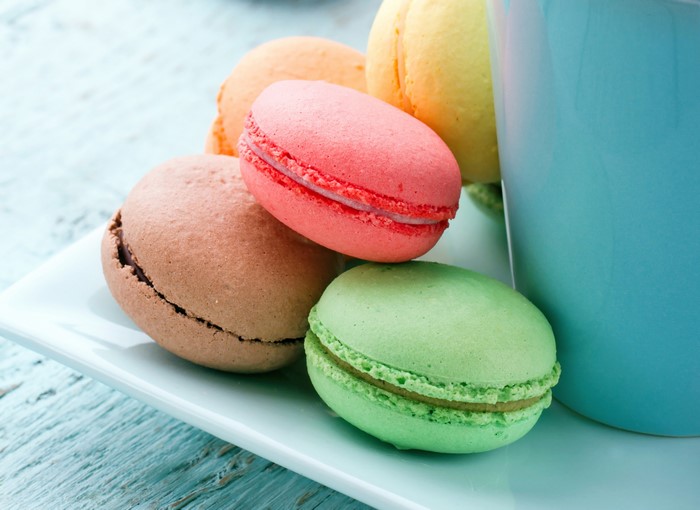 Colorful Macarons on a Plate