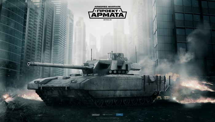 Armored Warfare: Project Armata tank in a destroyed city