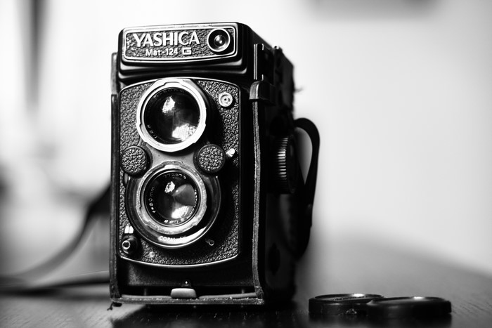 4K Yashica MAT-124G Retro Camera Closeup