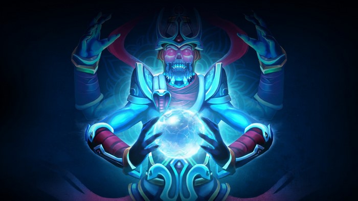 Lich from DOTA 2 holding a magic orb