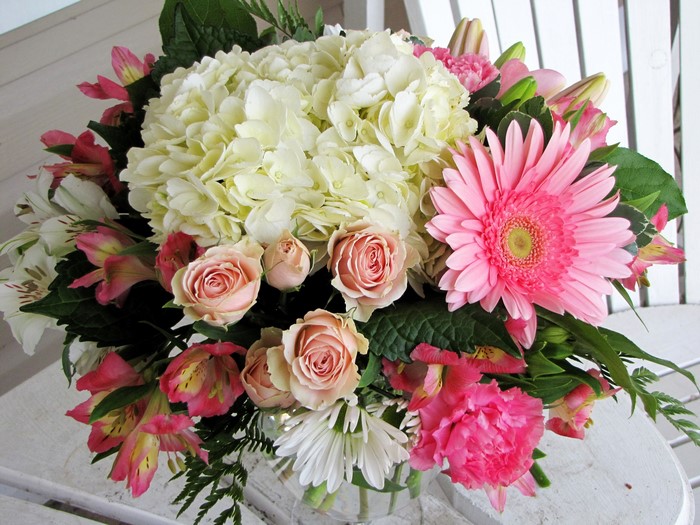 Bouquet of Hydrangea, Gerberas, Roses, and Alstroemeria