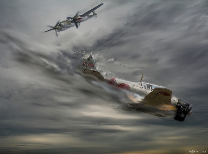 Air war over the Pacific painting