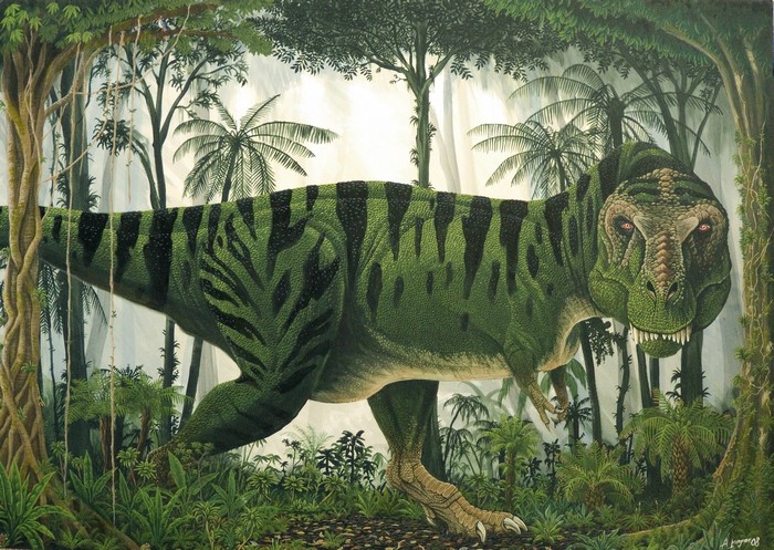 Tyrannosaur in a Rainforest by Alexander Lovegrove