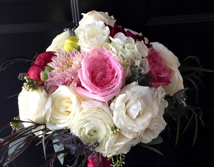Bouquet of Roses, Hydrangeas, and Dahlias