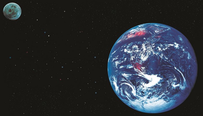 Earth and Moon in Space
