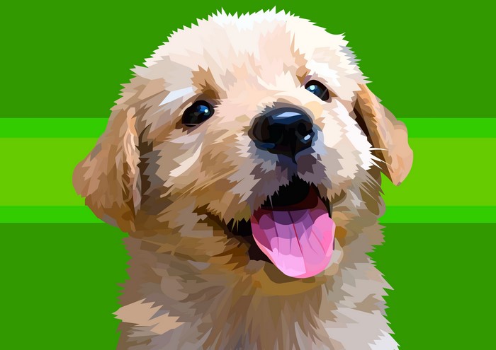 Golden Retriever Puppy Vector Art