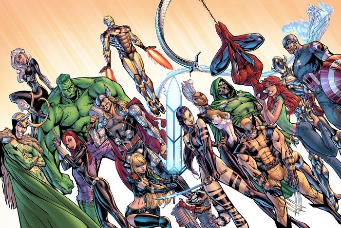 Marvel Comics: Avengers, X-Men, Guardians of the Galaxy, Spider-Man, Thor, Hulk, Iron Man