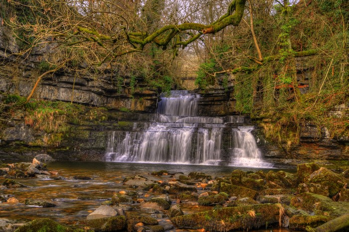 Cotter Force Waterfall in Cumbria, England