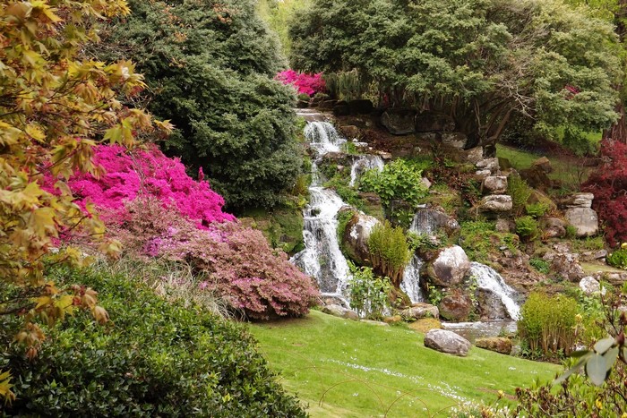 Sheffield Park Garden Waterfall in the United Kingdom