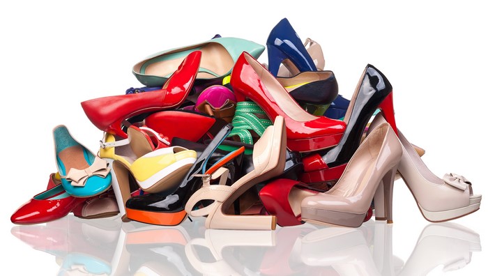 Pile of colorful high heels and sandals