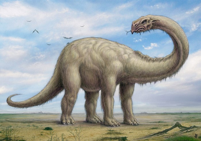 Anachrotherium giganteus dinosaur in a field