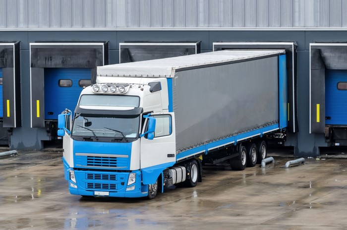Truck in loading dock