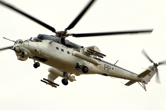 Mil Mi-24 helicopter in flight