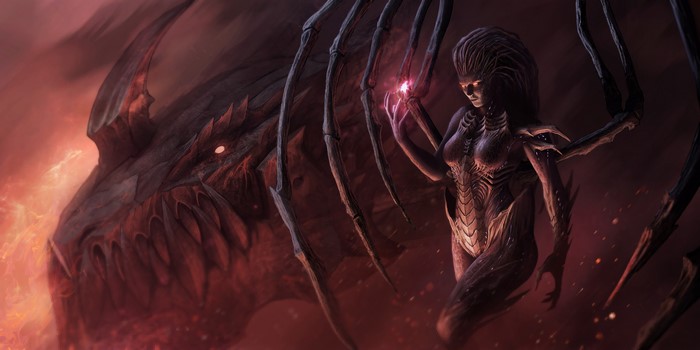 Kerrigan Deathwing from StarCraft and Dragons Fan Art