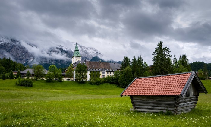 Schloss Elmau Wetterstein mountains, Germany, Grasslands, Scenery