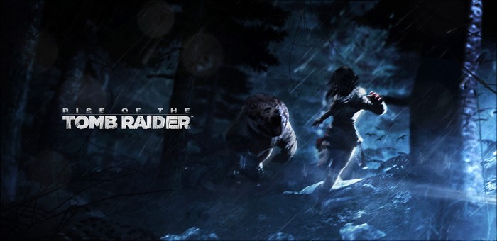 Lara Croft from Rise of the Tomb Raider fighting a bear