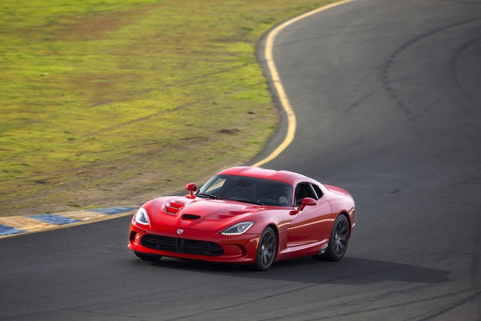 Red 2016 Dodge Viper on a Race Track
