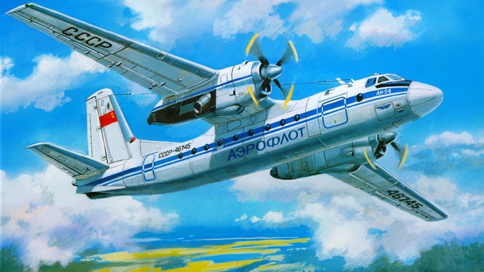 Antonov An-24 Airplane Painting Art