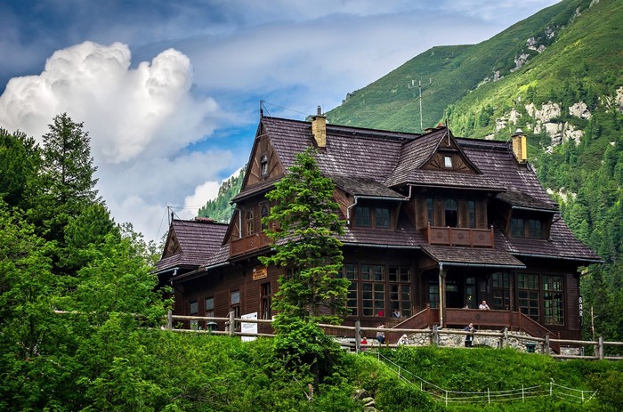 Wooden mountain lodge in Zakopane, Poland