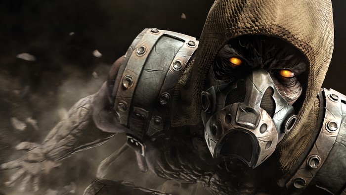 Tremor from Mortal Kombat wearing a mask and hood
