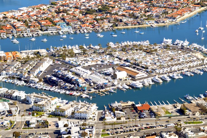 Newport Beach Marinas and Houses from Above