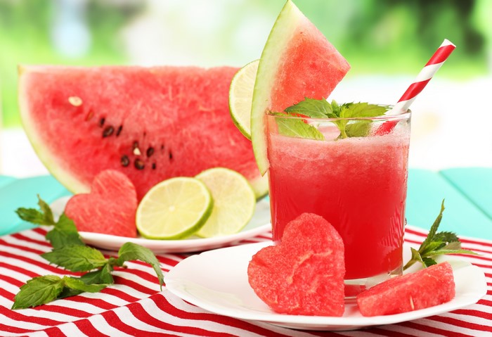 Watermelon Juice with Lime and Mint