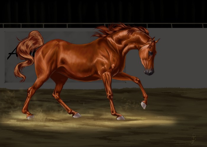 4K Painting Art of a Chestnut Horse