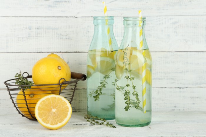 Lemons and Drinks in Bottles
