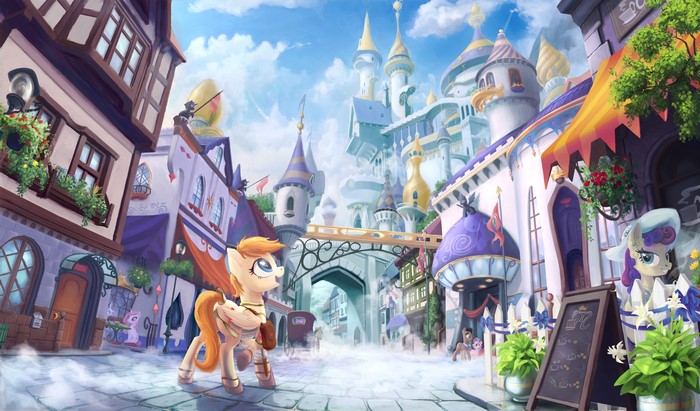 My Little Pony in a Fantastic Castle Town 4K